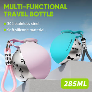 Bouteille d'eau portable en acier inoxydable avec base en silicone pour animaux de compagnie, idéale pour les voyages et les transporteurs d'animaux en extérieur, produit de voyage - Product Image 5