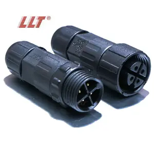 LLT 250V 15A Street Light Quick Fast Electrical Power Screw Nylon PA66 4 Pin M16 Waterproof Power Cable Connector