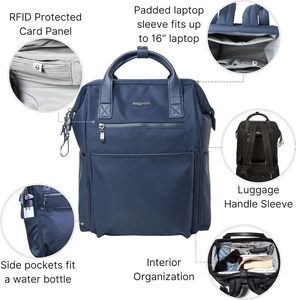 Oxford <strong>Backpack</strong>-Travel Laptop <strong>Backpack</strong> for Unisex-Lightweight Waterproof Letter Pattern Luggage Bag French <strong>Navy</strong> - Product Image 3