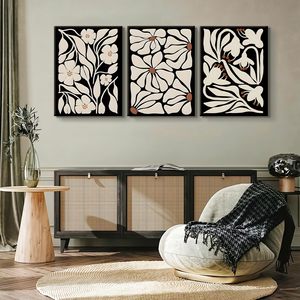 Incorniciato nero Boho tela <span class=keywords><strong>da</strong></span> <span class=keywords><strong>parete</strong></span> arte alla moda <span class=keywords><strong>Vintage</strong></span> <span class=keywords><strong>stampe</strong></span> floreali astratto fiore botanico decorazione floreale neutro dipinti floreali - Product Image 4