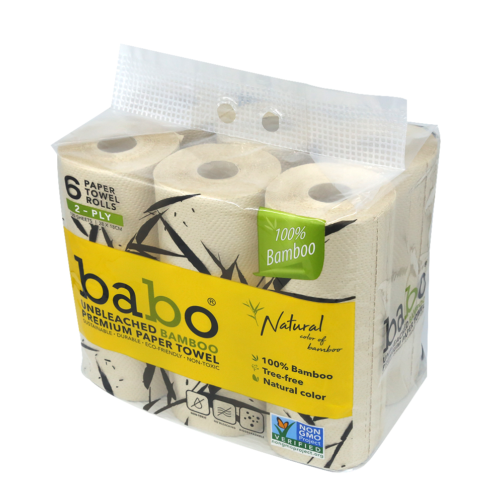 QS01K Горячая продажа материал девственницы бамбука целлюлозы 2 слойные одноразовые кухонные рулонные бумажные полотенца