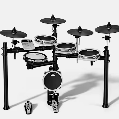 X3S Electronic Drum Set Smart Portable Foldable Silent with Oilpaper Drum Heads and Poplar Chamber for Home Practice Bullfighter