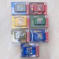 Cartouche de jeu N64 rétro neuve USA Pokem0n Bleu/Cristal/Rouge/Argent/Jaune, boîte Nintondo 64 sans manuel, ABS de haute qualité