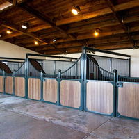 Establo para Caballos WINHORSE, Puertas para Establos, Estructura de Acero Galvanizado en Caliente HDG, Establo para Caballos con Panel de Bambú