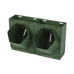 Jardinières murales verticales modernes en plastique vert, pots auto-arrosants pour plantes d'intérieur et d'extérieur, plantes murales vertes écologiques - Product Image 3