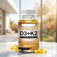Vente en gros de gélules de vitamine D3 + K2 de haute qualité pour le soutien osseux des adultes, personnalisables, très demandées à l'international