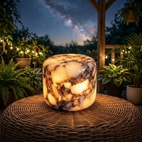Lampe de table en marbre de luxe TSINYE, rechargeable par type C, commande tactile, sans fil, design cylindrique compact, décoration intérieure, chambre à coucher