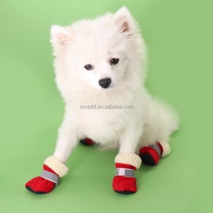 Chaussures pour chien chaudes et respirantes antidérapantes 2025 avec semelles souples imperméables, couvre-pattes pour animaux de compagnie épaissis en coton PU - Product Image 4