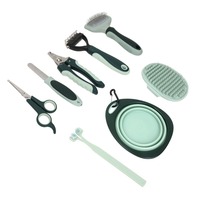 Kit de brosses 8 en 1, sac de rangement, ensemble de peignes, kit de produits de toilettage pour animaux de compagnie, coupe-ongles, peigne à puces, épilation pour chat