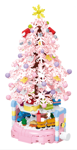 ZuanMa 2023 nouvelle série de noël noël arbre de noël bloc de construction brique ensemble <span class=keywords><strong>Train</strong></span> Base Rotation vert arbre de noël ensemble - Product Image 5