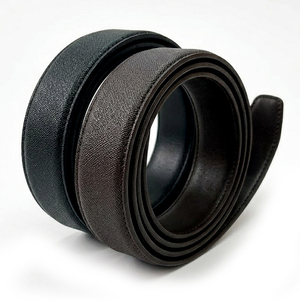 Sangle de ceinture de remplacement en cuir de vache véritable d'origine coréenne, 33 mm x 130 cm, sans trou de fixation pour boucle à ardillon automatique, vente en gros - Product Image 4