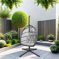Chaise balançoire de patio de livraison d'usine chaises d'oeufs en rotin tissé pliant chaise suspendue de balançoire d'oeuf pour la salle de sport et le parc