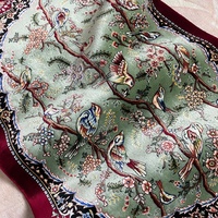 Premium Grade Luxury Bird Flower Tree Runner Rugs Modal Machine Woven Wall Tapestry Floor Mat 60*90cm