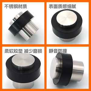 Xin Xiong Jia Stainless Steel Door Stop <b>Floor</b> Mount <b>Brushed</b> Minimalist Design Durable Anti Collision For Bedroom Office - Product Image 3