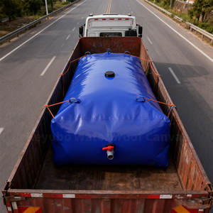 Réservoir d'eau pliable grande capacité - 105L Réservoir de stockage flexible en PVC pour l'irrigation/l'extinction d'incendies/l'utilisation en cas d'urgence - Product Image 1