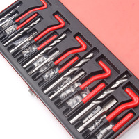 Kit de réparation hélicoïdale 131 pièces : jeu de forets et tarauds pour utilisation manuelle, inserts filetés autotaraudeurs, pour filetage tout-en-un et réparation de machines