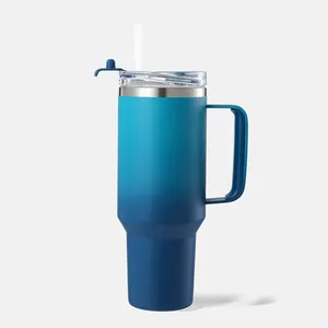 Geen Lood 40Oz Draagbare Cups Custom Logo Dubbele Wand Roestvrijstalen Koffie Tuimelaar Reis Koffiemok Met Dual-Use Deksel En Handvat