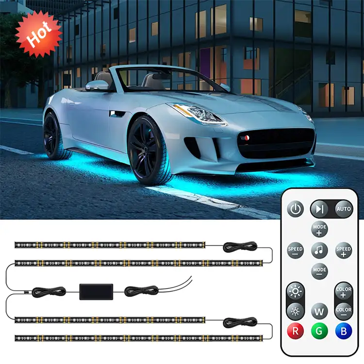 Controllo APP RGB car 12v LED flessibile striscia atmosfera luce sotto auto 60 90 120cm tubo Underglow sistema sottoscocca luci al neon