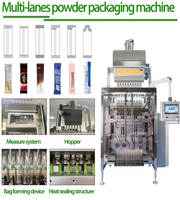 Machine de remplissage automatique multi-voies (3 voies) VFFS pour poudres de fruits, boissons, noix de coco, cacao, café, lait et poudres mélangées