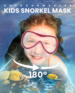 <span class=keywords><strong>Set</strong></span> da snorkeling per bambini OutdoorMaster Marlin 180 °   Maschera Subacquea Panoramica Antiappannamento Dry Top con Pinne per Ragazzi e Ragazze 6-16 Anni - Product Image 3
