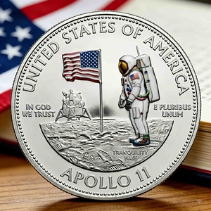 Pièce de monnaie commémorative 3D de l'atterrissage de la NASA sur la Lune en 1969 (<span class=keywords><strong>Apollo</strong></span> <span class=keywords><strong>11</strong></span>) - Cadeau de collection pour les passionnés d'exploration spatiale - Product Image 4