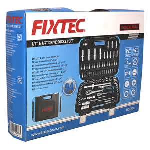 FIXTEC Juego de Llaves de Tubo de 94 Piezas de 1/4" y 1/2" en Estuche, Herramientas Automotrices para Mecánico FHST2094 - Product Image 6