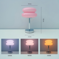 Lampe de table en verre Macaron Bauhaus à LED à 3 couleurs avec variateur d'intensité, directement de l'usine, pour la décoration du salon et de la chambre à coucher