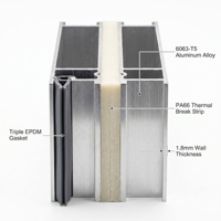 Fenêtre à battant horizontal en aluminium à rupture de pont thermique, sécurisée, avec verre extérieur, pour salle de nettoyage, facile et pratique, moderne, multifonctionnelle, inclinable