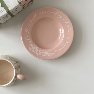 Ensemble <span class=keywords><strong>tasse</strong></span> et soucoupe à café en céramique écologique Lily Blossom, style minimaliste, coffret cadeau pour la fête des mères et la fête des infirmières - Product Image 3