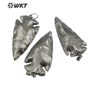 WT-P1379 Bán Buôn Full Black Gun Electroplated Ấn Độ Agate Mũi Tên Mặt Dây Cho Thời Trang Phụ Nữ Necklace Làm Kết Quả - Product Image 2
