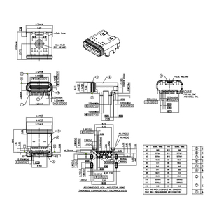 ขั้วต่อชาร์จคุณภาพสูง ทนทาน ไมโครมินิยูเอสบี และ Type-C 24P DIP+SMT สำหรับชาร์จลำโพงบลูทูธกันน้ำ - Product Image 3