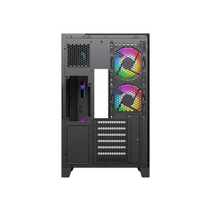 Boîtier de <span class=keywords><strong>PC</strong></span> de jeu ATX avec refroidissement par flux d'<span class=keywords><strong>air</strong></span>, design le plus récent, panoramique, sans outils, avec 2 ventilateurs arrière - Product Image 6