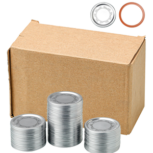 ツイストオフ式金属蓋、気密食品ジャー蓋100個入り、レギュラーマウス缶詰蓋、分割型金属メイソンジャー蓋（缶詰用） - Product Image 4