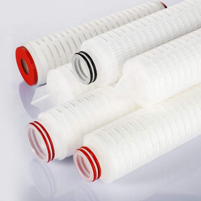 10 Inch PES Membrane Pleated Filter Cartridge Filtration Medical Industry Bacterial Filter With 0.22/0.45/0.5