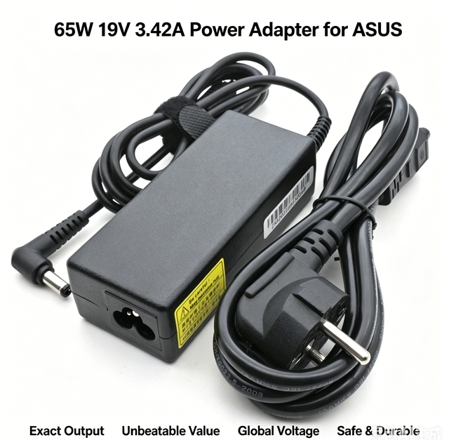 65W 19V 3.42A Laptop Charger 5.5x2.5mm Barrel Tip Boxed Universal Power Adapter for Notebook OEM Black
