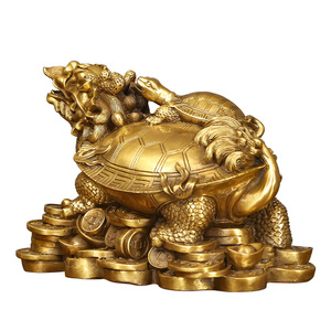 Figura de tortuga dragón de latón, decoración de mesa, escultura de animal para regalo de inauguración de casa - Product Image 5