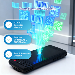 Terminal portátil industrial UHF RFID Android 9 4G WiFi IP65 ABS con lector NFC y escáner de códigos para gestión de activos - Product Image 2