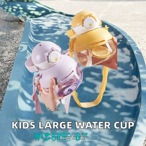Tazza d'Acqua in Plastica Portatile Ecologica con Design a Coda di Anatra per Bambini, Antigoccia, 900ml, Ideale per il Ritorno a Scuola - Product Image 2