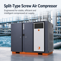 Compresseur d'air à vis de type split 30 kW 8 bars, contrôle intelligent PLC HMI, refroidissement par air, faible bruit pour système de traitement de l'eau