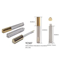 Tubo de Brillo Labial de Plástico con Patrón Vertical Dorado, a Prueba de Polvo, Portátil para Viajes, Pequeño Organizador de Maquillaje