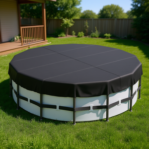 Bâche de piscine ronde Db Wholesale de 15 pieds, en tissu Oxford 420D, bâche solaire pour piscines hors sol, avec cordon de sécurité - Product Image 2