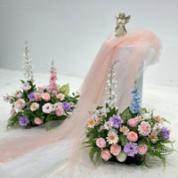Boule de fleurs artificielles en soie colorée, centre de table personnalisé pour mariage, décoration de table pour événements et fêtes