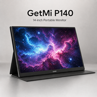 GetMi Factory Grosir Monitor Portabel 14 Inch 11mm Slim 508g IPS 1920x1200 USB C Folio Stand Cocok untuk Semua Tas Perjalanan Kerja