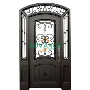Chine Puissant Usine Personnalisé À La Main En Fer Forgé Double Porte Élégant De Luxe Rétro Vill - Product Image 1