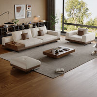 Canapé en cuir véritable de luxe italien, fabrication directe usine, design moderne avec accoudoirs carrés, grand modèle droit, garantie 10 ans, OEM ODM personnalisé pour villa
