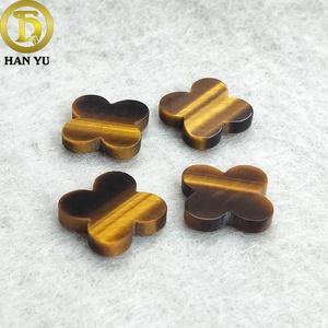 Hanyu Chất lượng cao tự nhiên Tiger Eye Nhà Máy Giá bốn lá cỏ ba lá đá đối với trang sức làm - Product Image 5