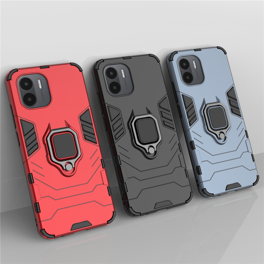 COMAKU Cover Armor Per Xiaomi Redmi A1 Plus – Custodia Antiurto TPU+PC Con Anello Portadita E Supporto Magnetico – Blu