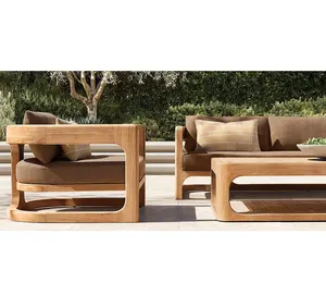 Muebles de jardín de madera al aire libre de madera de teca muebles de sala de estar juegos de sofás de piscina muebles de exterior de teca para jardín