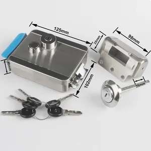 قفل حافة كهربائي DC12V نظام التحكم في الوصول الداخلي للفيديو المنزلي من الفولاذ المقاوم للصدأ مع مفاتيح قفل باب بوابة كهربائية - Product Image 5