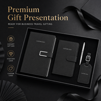 Ensemble cadeau d'affaires personnalisé avec logo : carnet, porte-passeport, étiquette de bagage, stylo métallique, coffret cadeau pour employés pour conférences d'entreprise